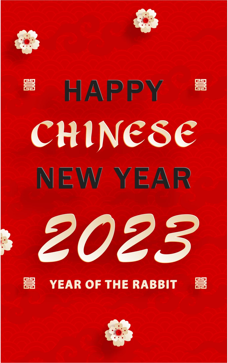 2023兔年中国风新年春节剪纸风节日宣传插画海报背景展板AI素材【292】